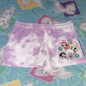 Powerpuff Girls Cotton Sweat Jogger Shorts Tie Dye